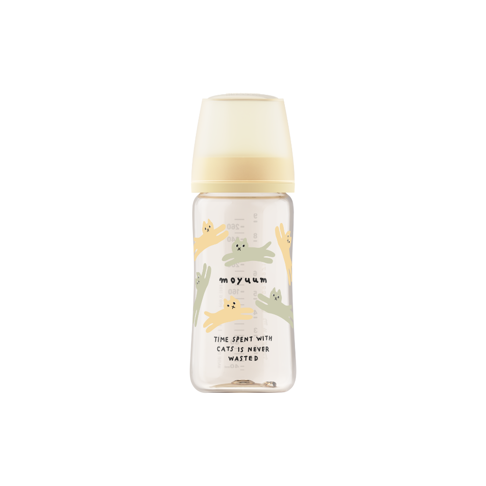 Moyuum - PPSU 宽口防涨气奶瓶270ml（黄猫）