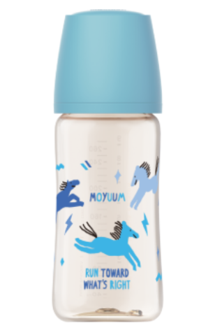 Moyuum - PPSU 宽口防涨气奶瓶270ml(蓝马)